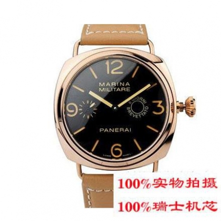 【沛纳海Panerai】Radiomir系列秒针表圈剑型指针黑色超大表盘皮带机械男表PNH-021